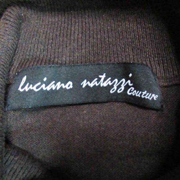 Luciano Natazzi Sweater Mens Size 3XL Brown 1/4 Button Mock Neck Pullover Preppy - Picture 2 of 11